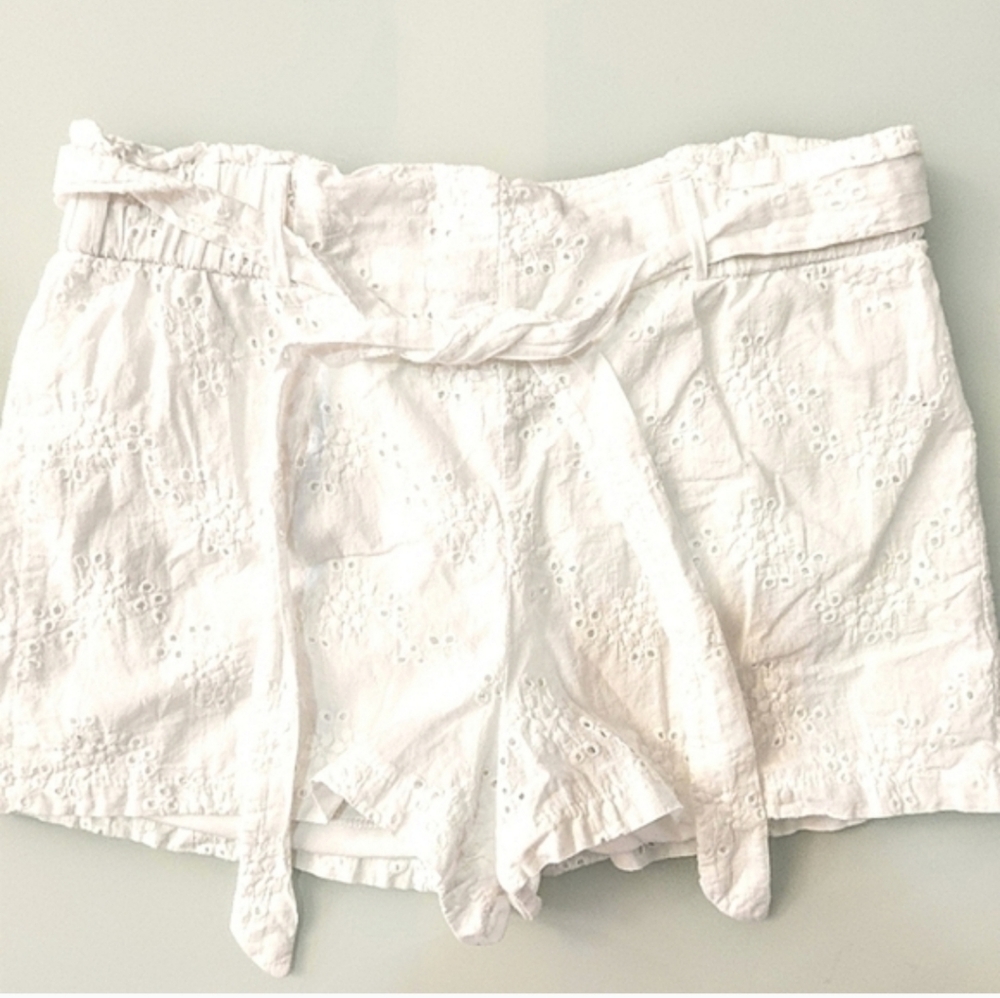 Pink Melo White Eyelet Shorts